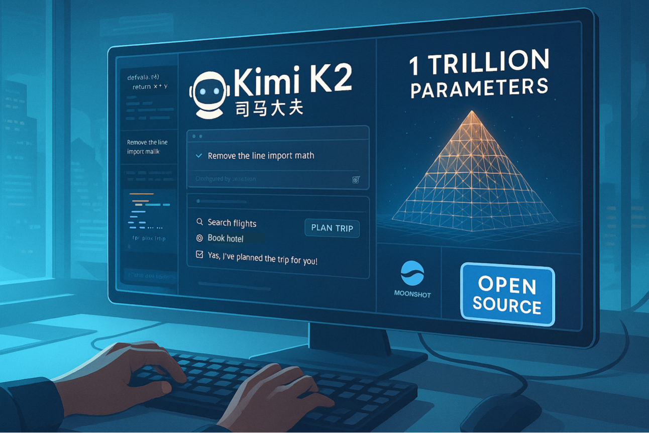 Moonshot AI释放了Kimi K2，这是一种用于代理推理的1T开源模型